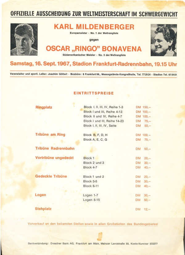  Mildenberger, Karl vs. Bonavena, Oscar