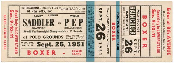 Saddler, Sandy vs. Pep, Willie  IV