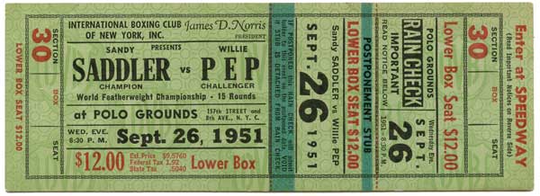 Saddler, Sandy vs. Pep, Willie  IV