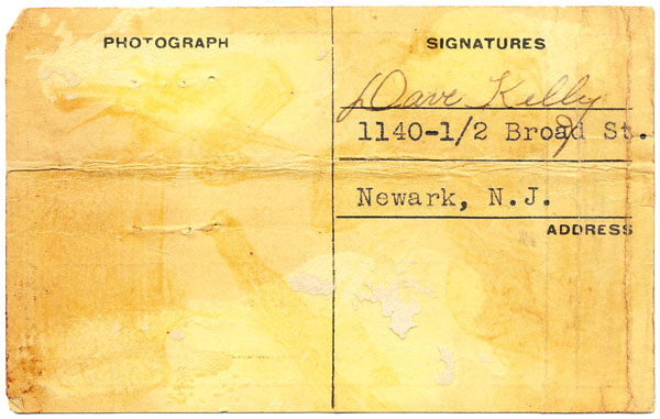 Kelly, Dave - 1947 NJSAC Boxer License