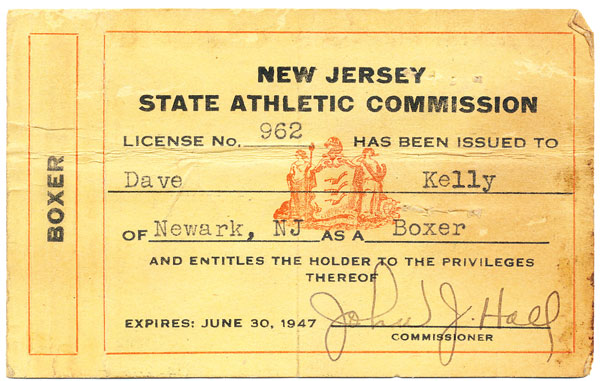 Kelly, Dave - 1947 NJSAC Boxer License